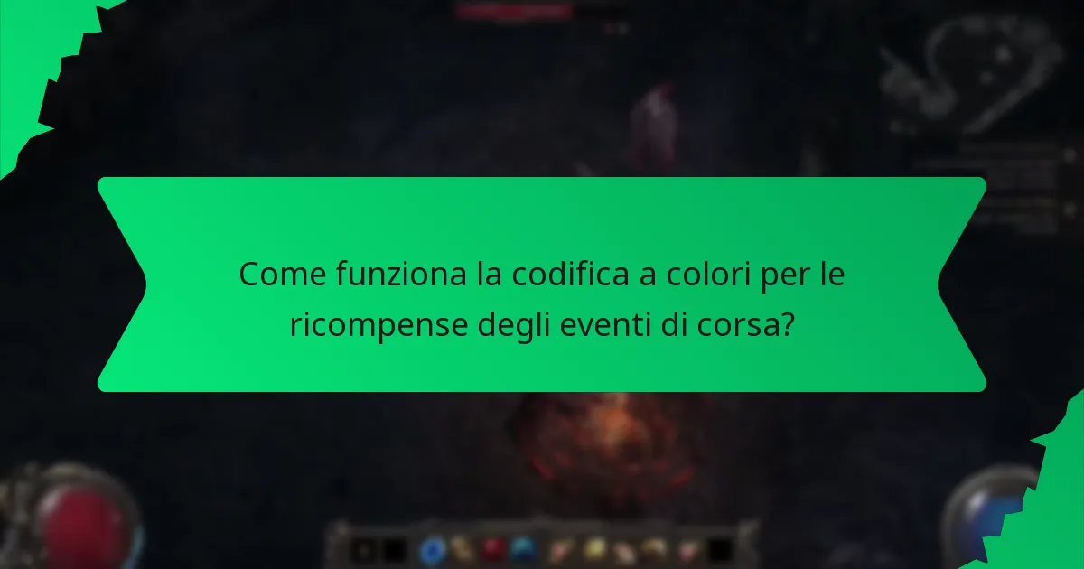 Come funziona la codifica a colori per le ricompense degli eventi di corsa?