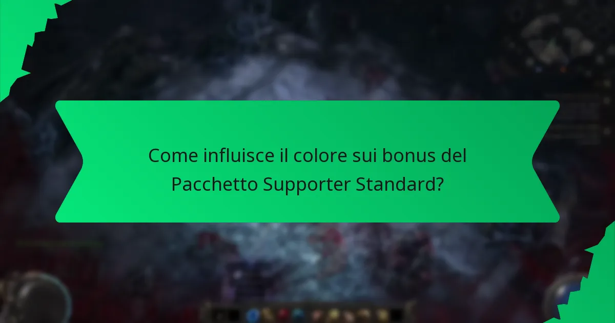 Come influisce il colore sui bonus del Pacchetto Supporter Standard?