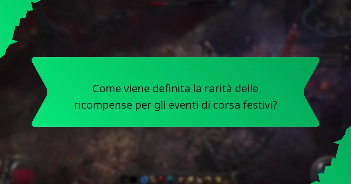 Come viene definita la rarità delle ricompense per gli eventi di corsa festivi?