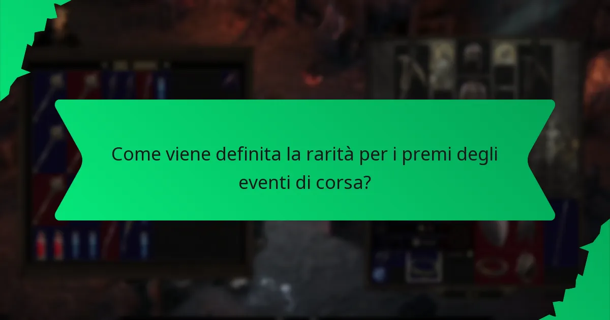 Quali schemi di colori vengono utilizzati per i premi degli eventi di corsa?