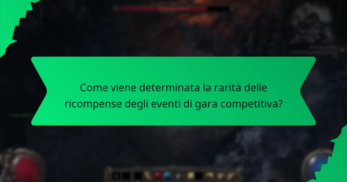 Come viene determinata la rarità delle ricompense degli eventi di gara competitiva?
