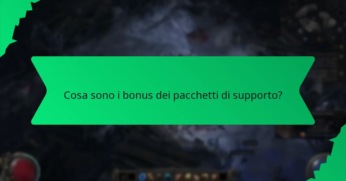 Quali colori sono associati ai bonus dei pacchetti di supporto?