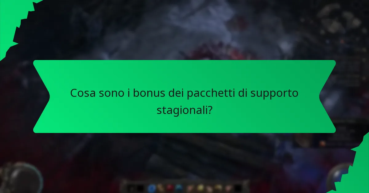 Quali colori sono disponibili per i bonus dei pacchetti di supporto stagionali?