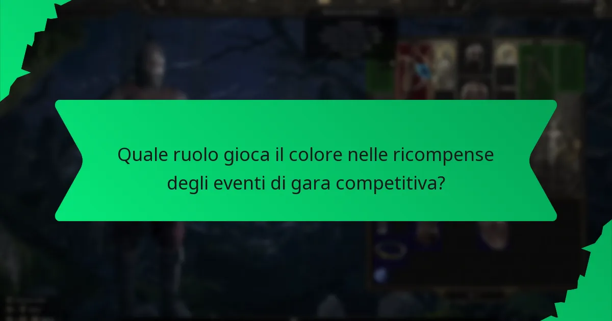 Quale ruolo gioca il colore nelle ricompense degli eventi di gara competitiva?