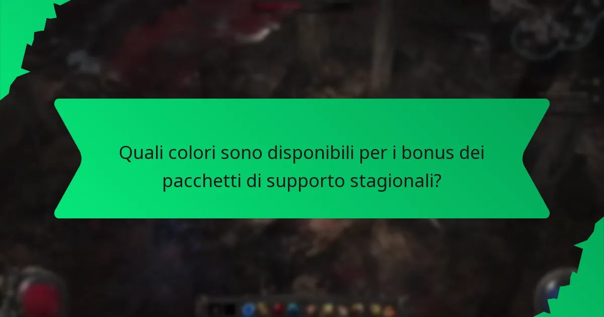 Quali effetti forniscono i bonus dei pacchetti di supporto stagionali?