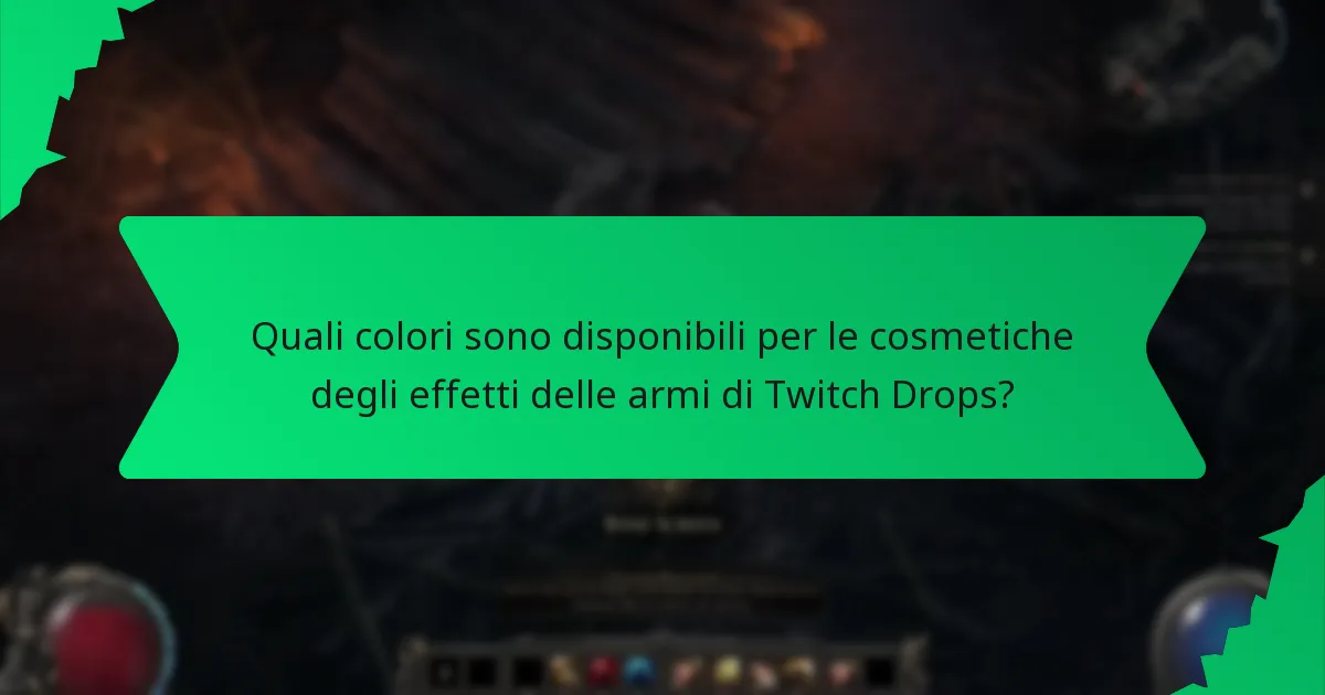 Quali effetti di gameplay hanno le cosmetiche degli effetti delle armi di Twitch Drops?