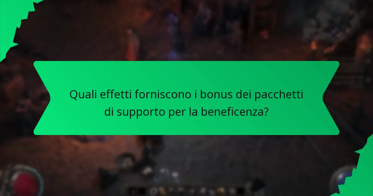 Quali effetti forniscono i bonus dei pacchetti di supporto per la beneficenza?