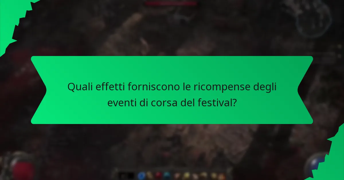 Quali effetti forniscono le ricompense degli eventi di corsa del festival?